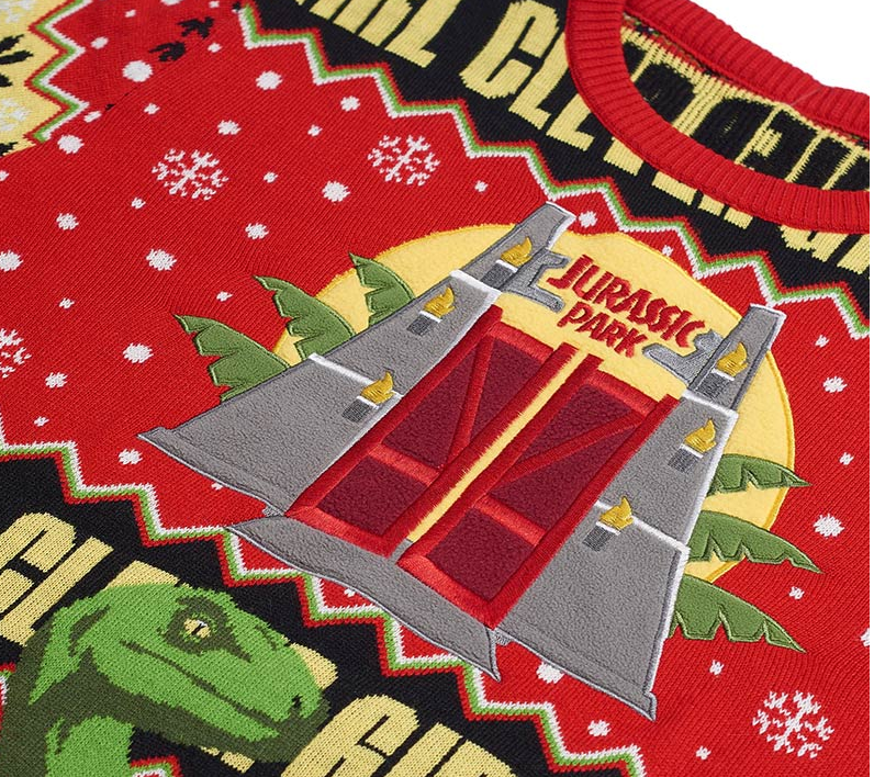 Official licenced Jurassic Park 90s Retro Funny Ugly Christmas Jumpe