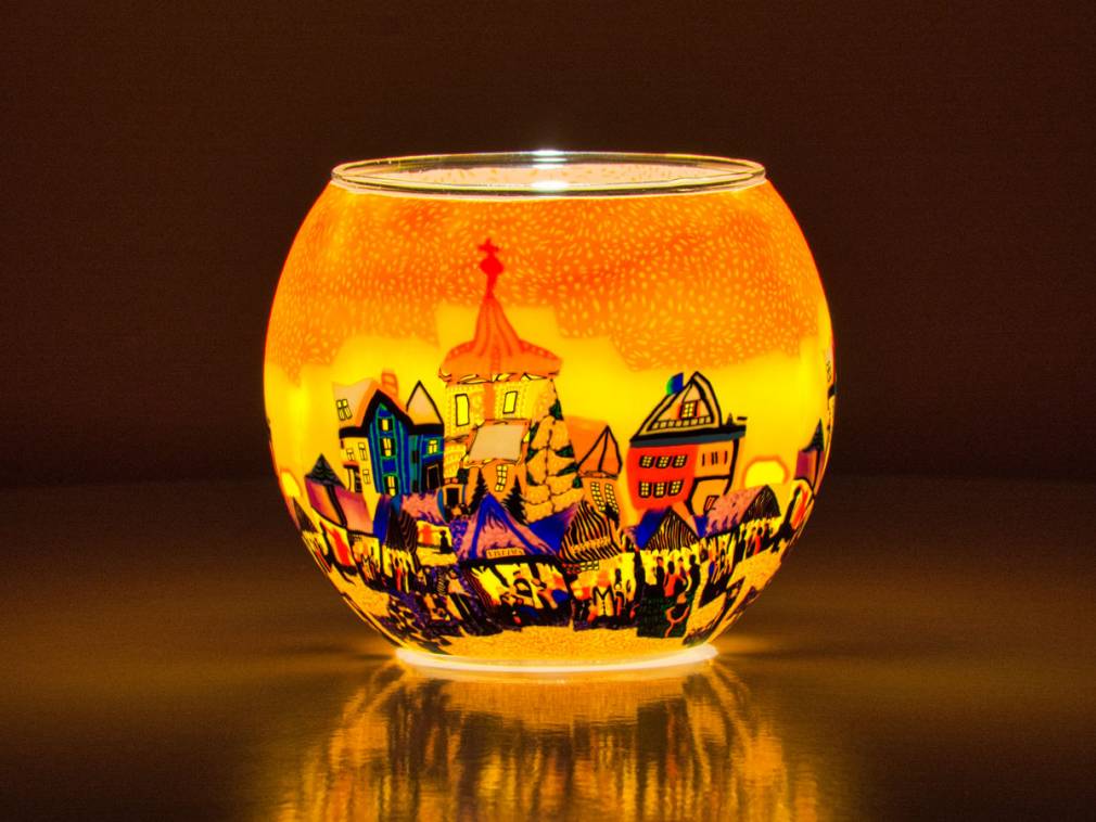 Luminous Glass Authentic German Tea Light Bowls - Choice of designs