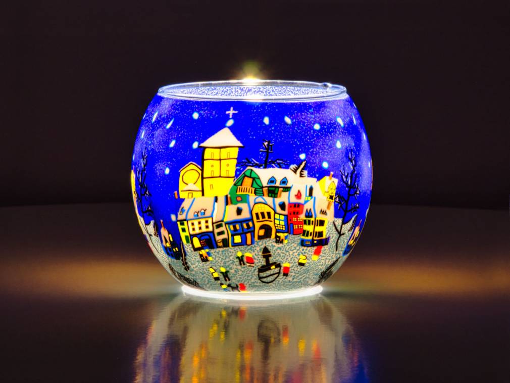 Luminous Glass Authentic German Tea Light Bowls - Choice of designs