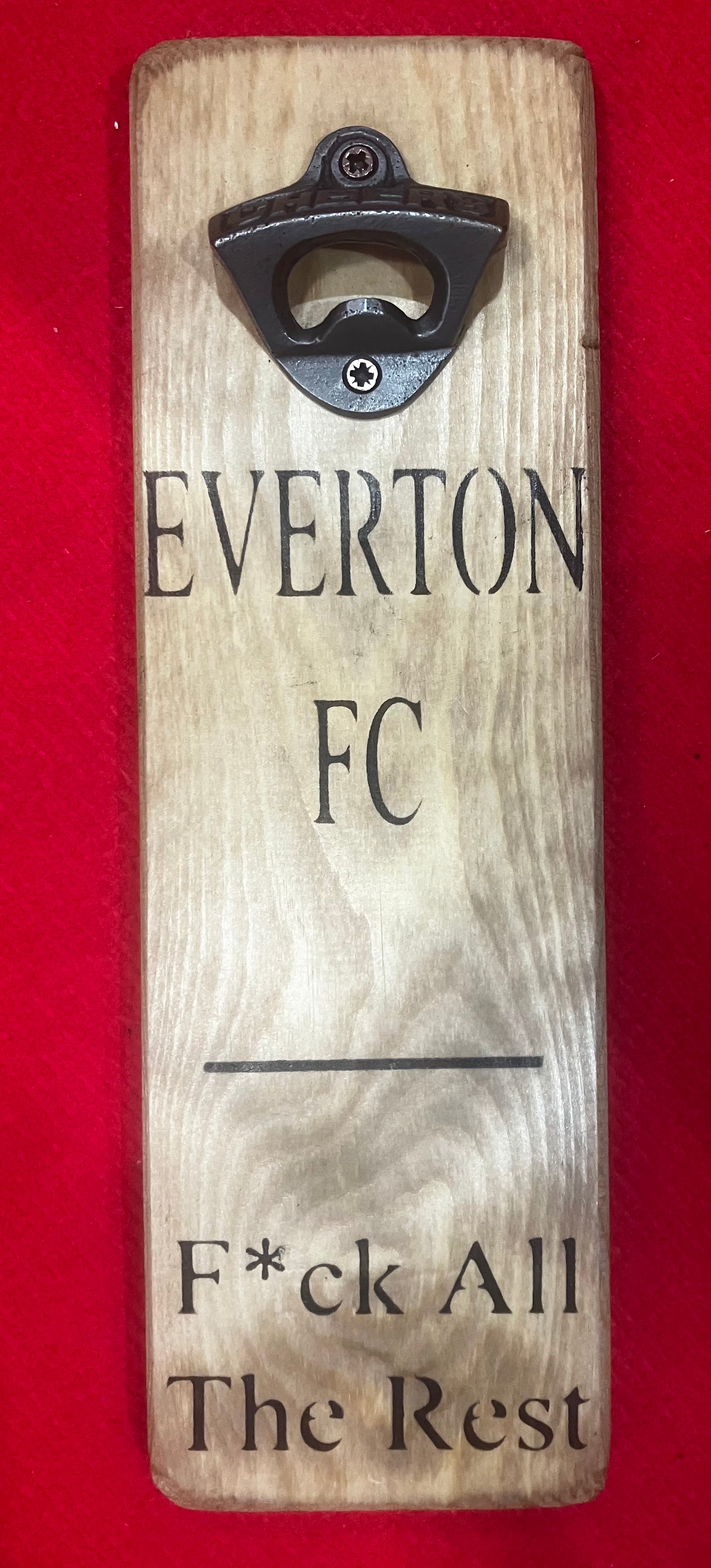 Solid Wood Handmade football bottle opener wall mounted - choice of team