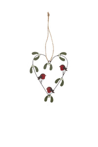Shoeless joe Christmas Decoration - Robin Heart Hanger