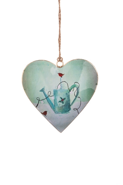 Shoeless joe Christmas Decoration - Metal Heart Tree or Bauble Hanger - Choice Of Designs