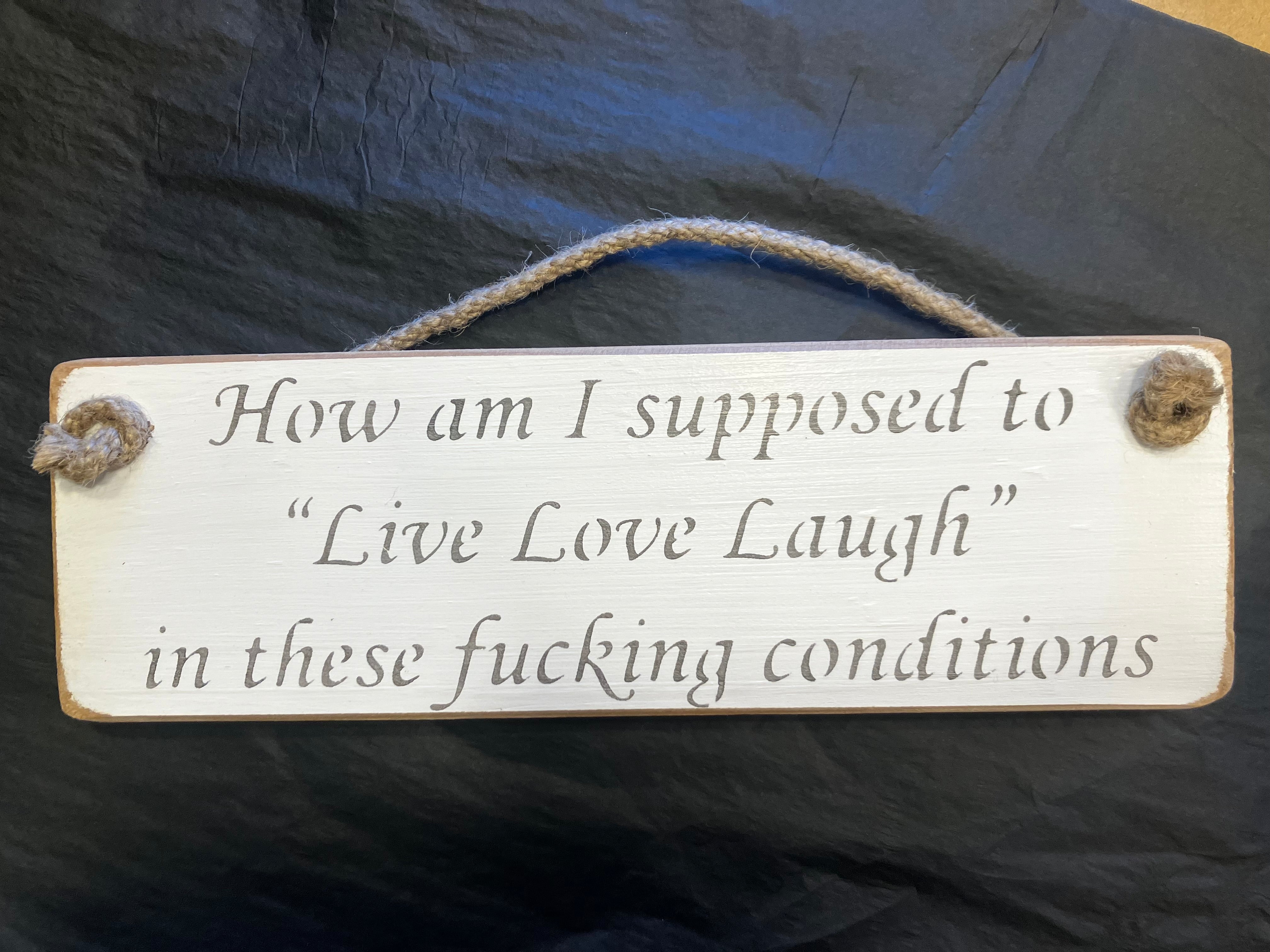 Wooden sign funny swearing