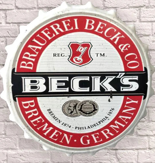 Becks large bottle top wall art