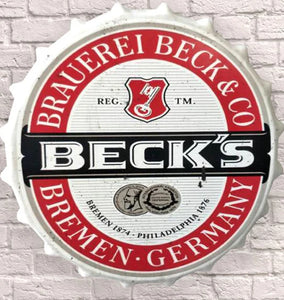 Becks large bottle top wall art