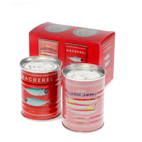Metal Salt and Pepper Tins - Set Of 2