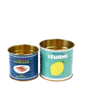 Metal Graphic Storage Tins - Set Of 2 Small