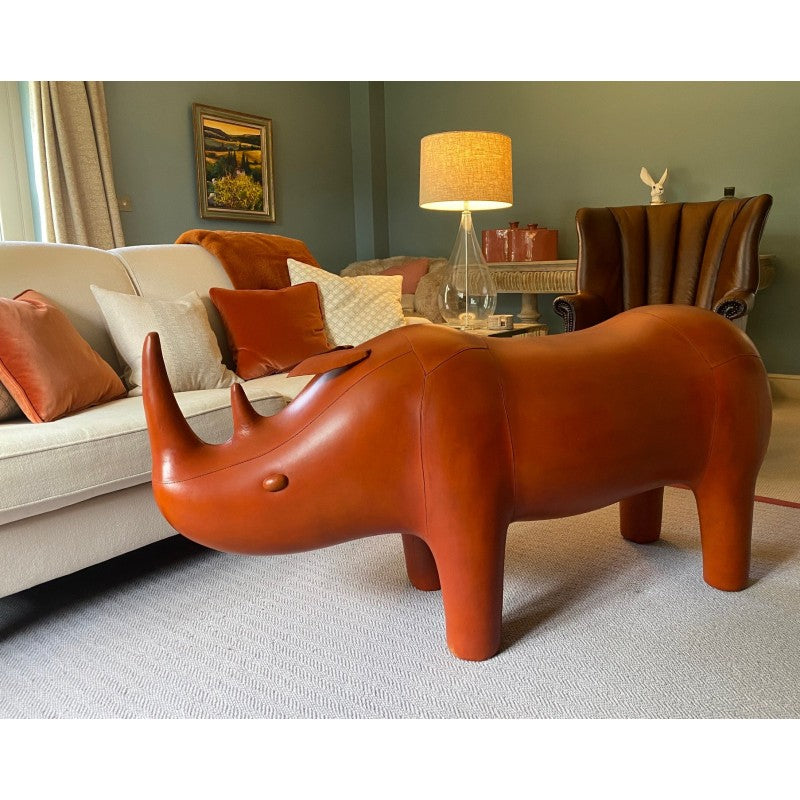 Huge Rhino 144cm Long Leather stool / bench