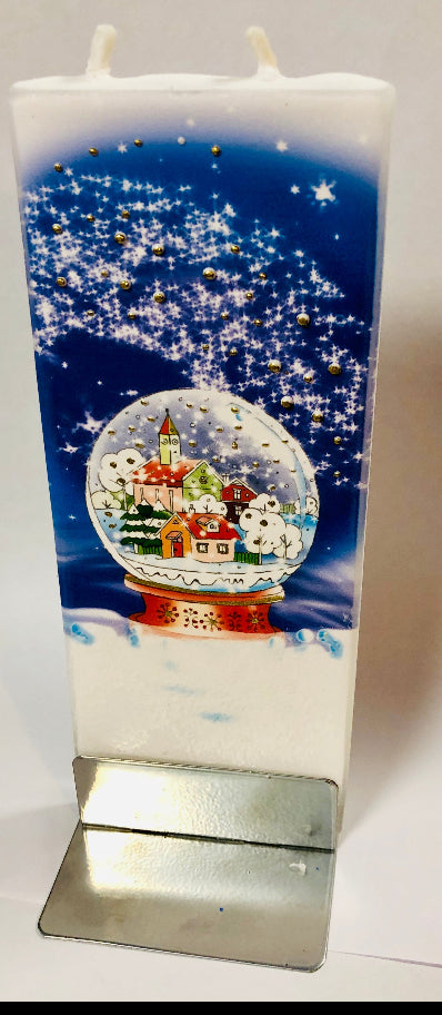 Flat Candle - Snow Globes
