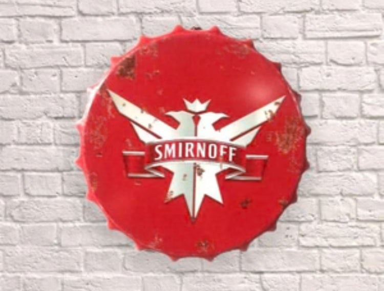 Smirnoff Vodka large bottle top wall art