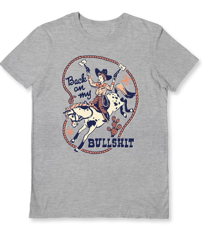 Steven Rhodes Official Cotton T Shirt - Back on my bullshit cowboy