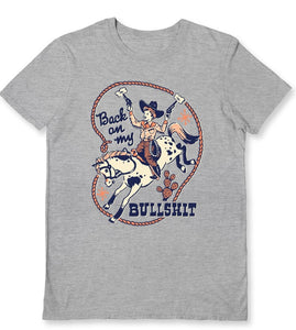 Steven Rhodes Official Cotton T Shirt - Back on my bullshit cowboy