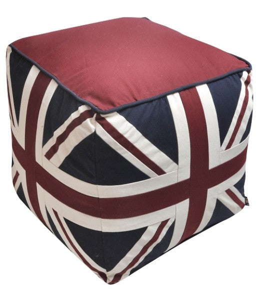 Heavy Duty Cotton Canvas Handmade Stitched Flag Pouffe / Ottoman  - Choice of flag
