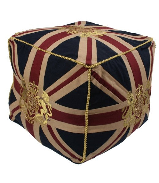 Heavy Duty Cotton Canvas Handmade Stitched Flag Pouffe / Ottoman  - Choice of flag