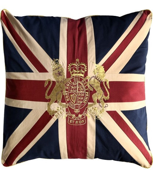 Stunning 100% Cotton Union Jack crested Canvas Flag Square beanbag / giant cushion 91cm