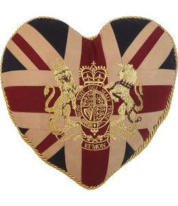 Stunning 100% Cotton Union Jack Canvas Flag Heart cushion