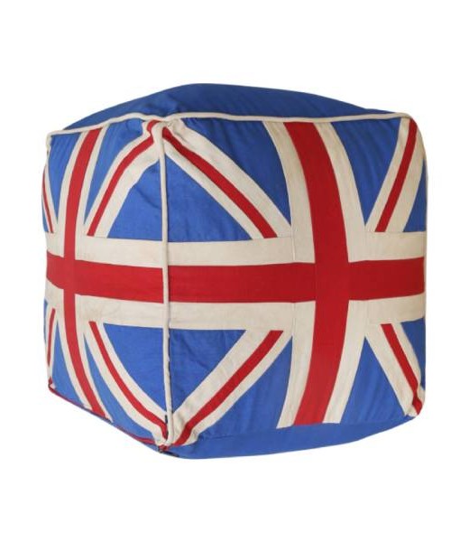 Heavy Duty Cotton Canvas Handmade Stitched Flag Pouffe / Ottoman  - Choice of flag