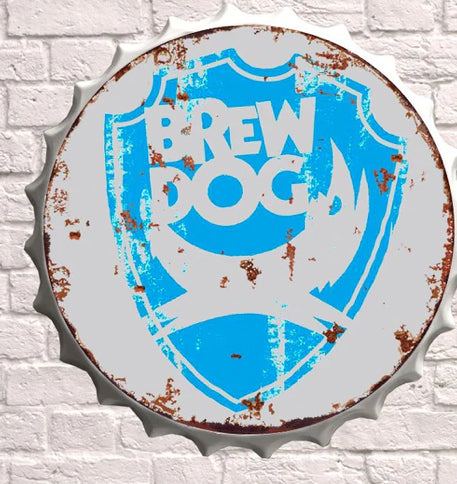 Brew Dog bottle top wall art