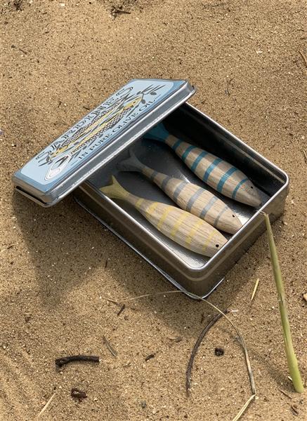 Shoeless Joe wooden Sardines in a tin