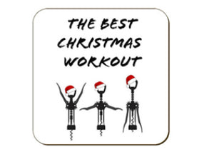 Funny / Rude Coaster - Christmas Workout wine