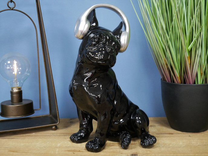 French Bulldog dog Frenchie with headphones ornament - SALE
