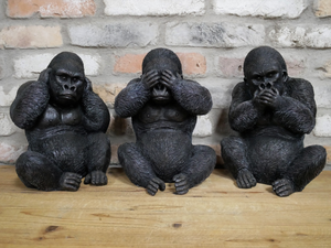 Set of 3 Gorilla See no evil hear no evil speak no evil