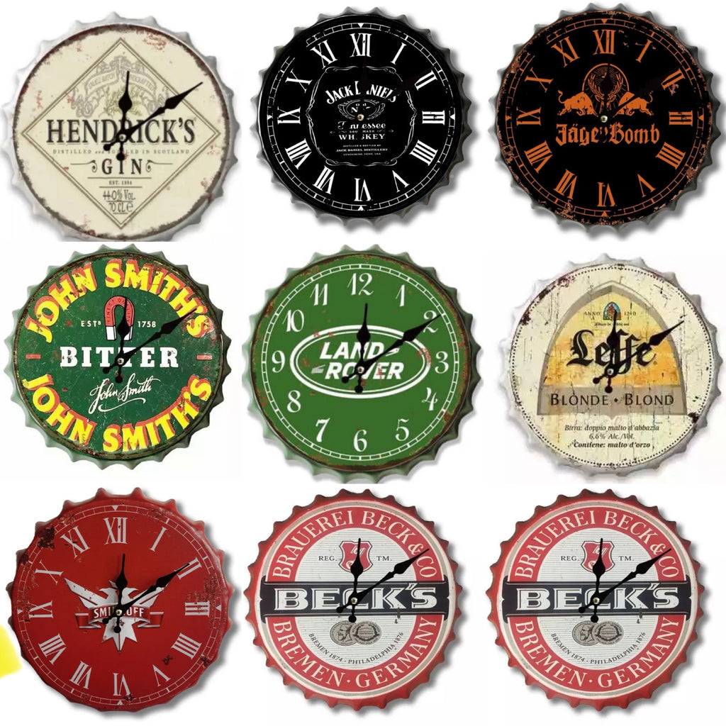 Wall Clock Bottle tops
