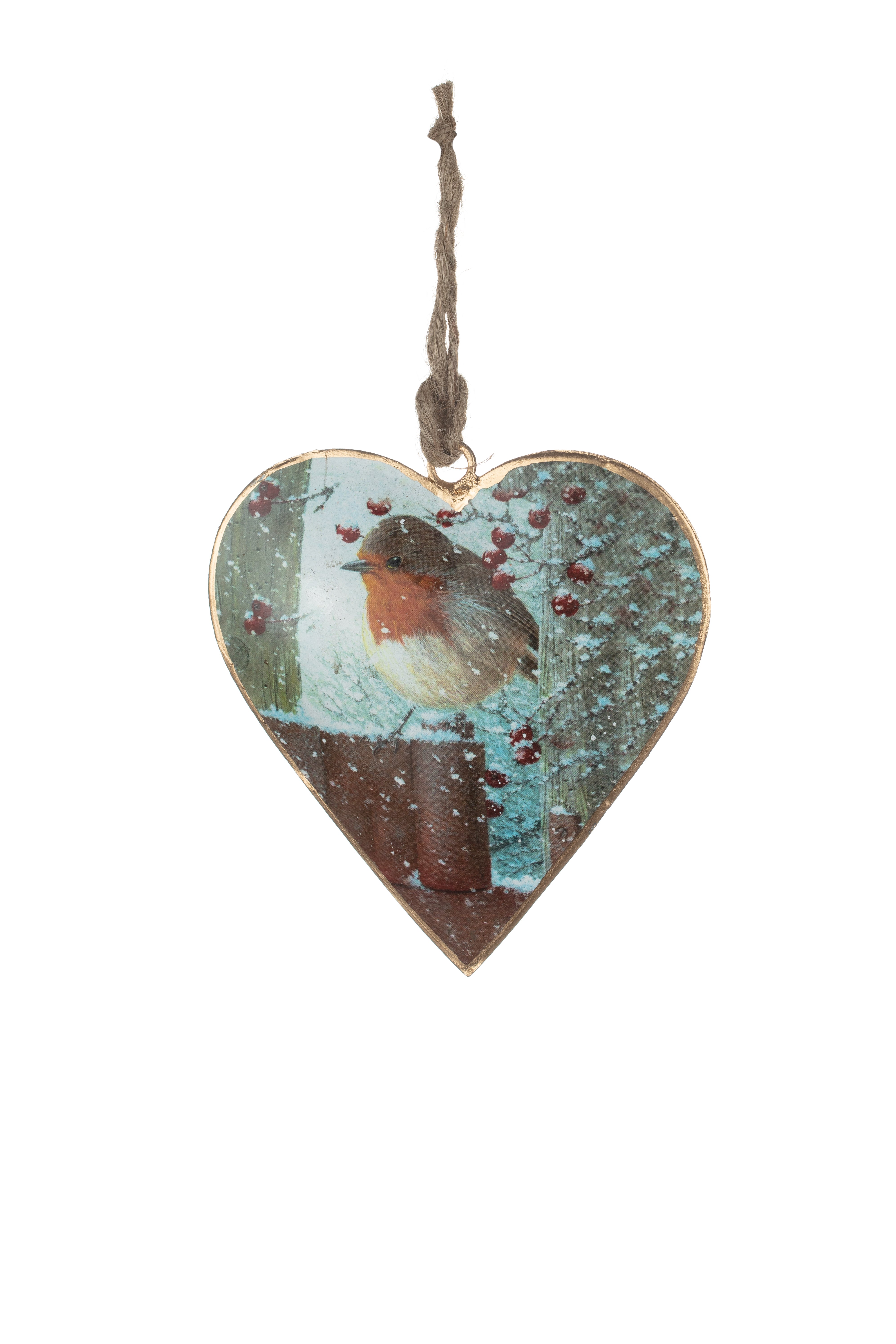 Shoeless joe Christmas Decoration - Metal Heart Tree or Bauble Hanger - Choice Of Designs