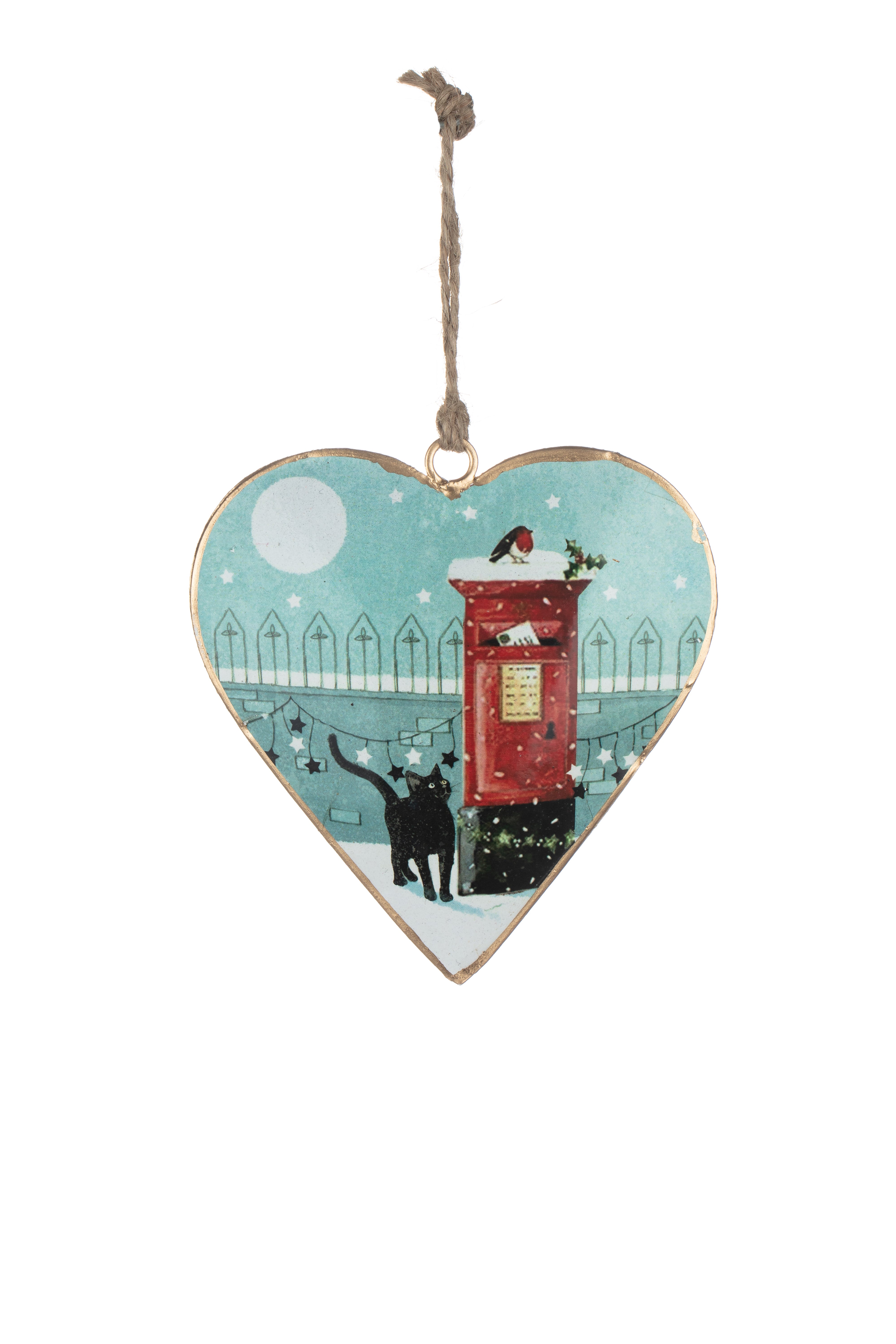 Shoeless joe Christmas Decoration - Metal Heart Tree or Bauble Hanger - Choice Of Designs