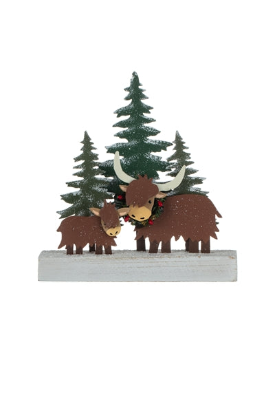 Shoeless joe Christmas Decoration - Highland Cow Coo Winter Scene