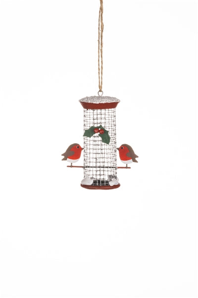 Shoeless joe Christmas Decoration - Robin on Bird Feeder