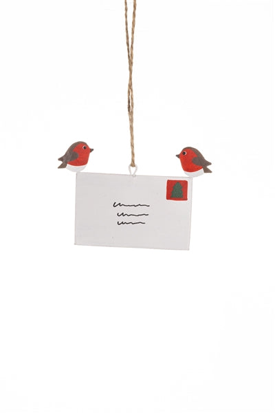 Shoeless joe Christmas Decoration - Robin Delivering Christmas Card