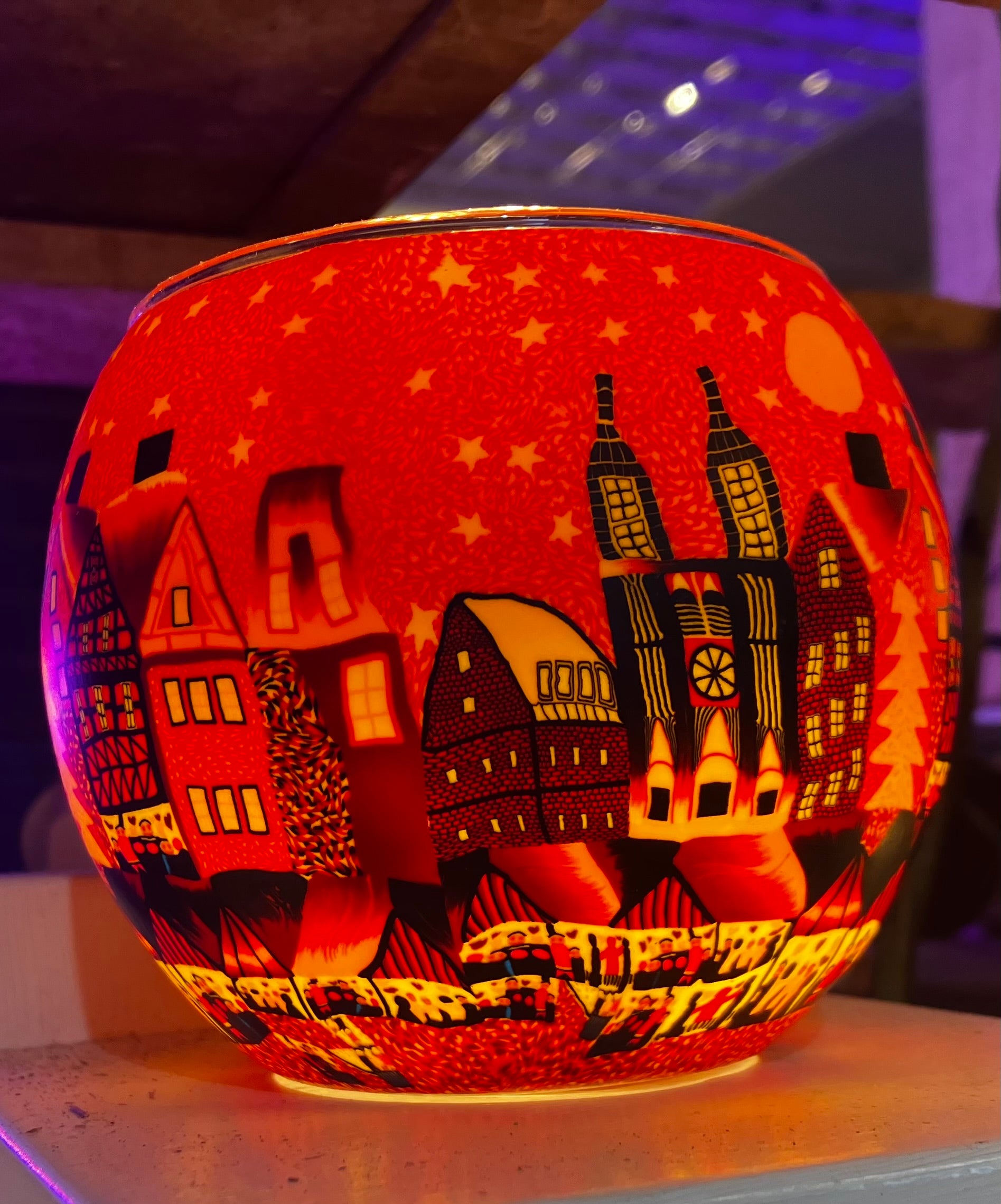 Luminous Glass Authentic German Tea Light Bowls - All year round and Christmas Designs Available