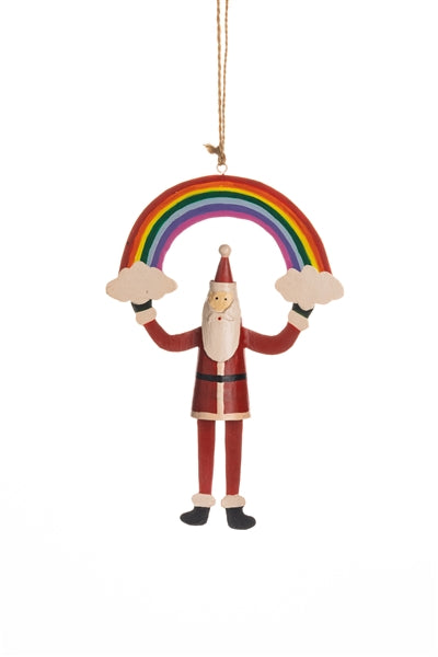 Shoeless joe Christmas Decoration - Rainbow Santa Hanger