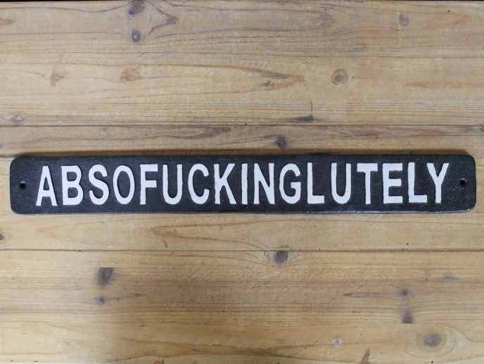 Absofuckinglutely Hand Painted Cast Iron Sign