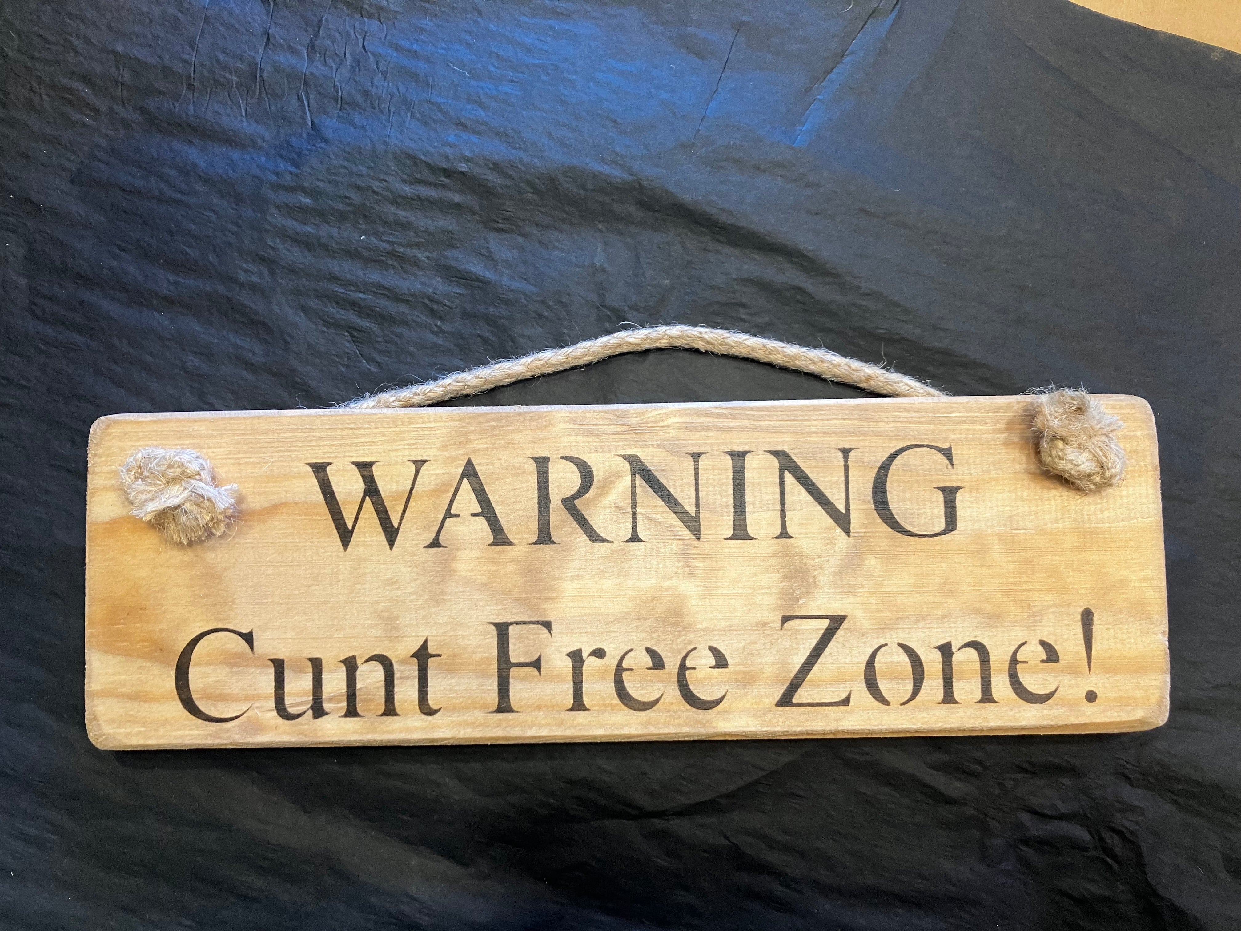 Wooden sign rude sweary 
