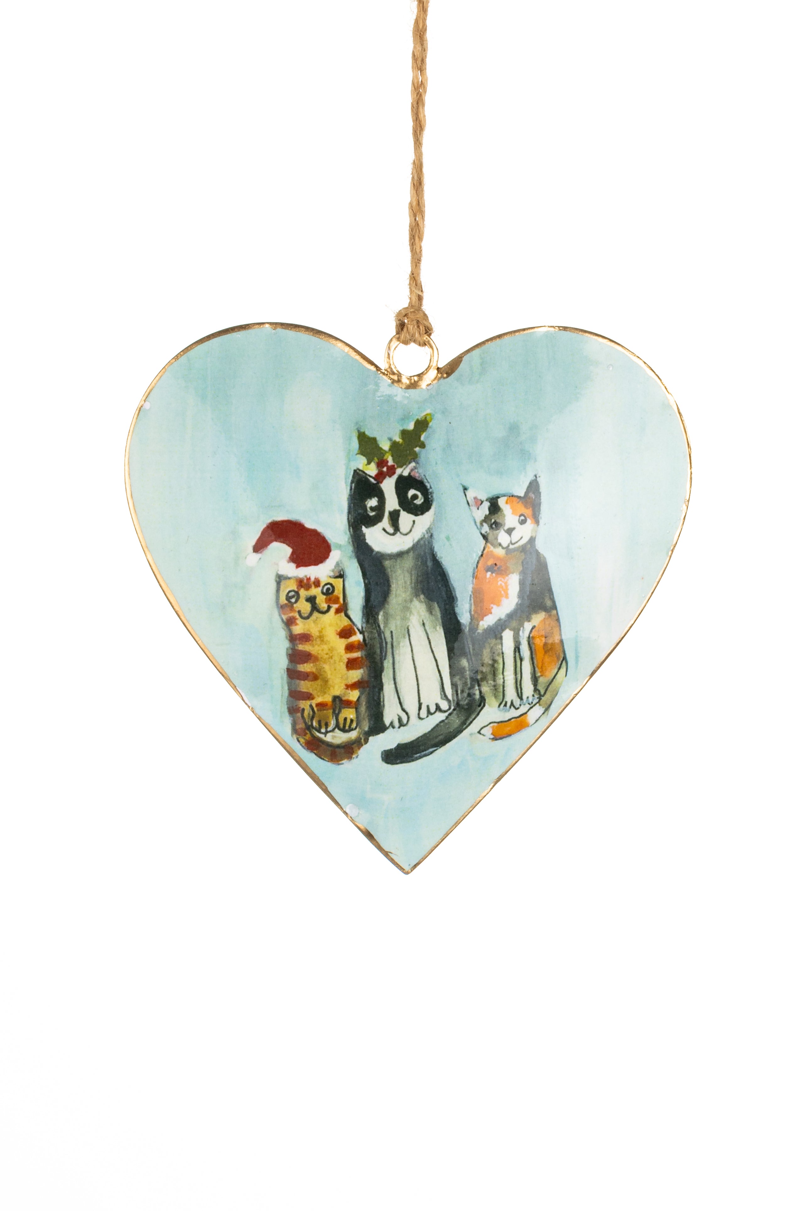 Shoeless joe Christmas Decoration - Metal Heart Tree or Bauble Hanger - Choice Of Designs