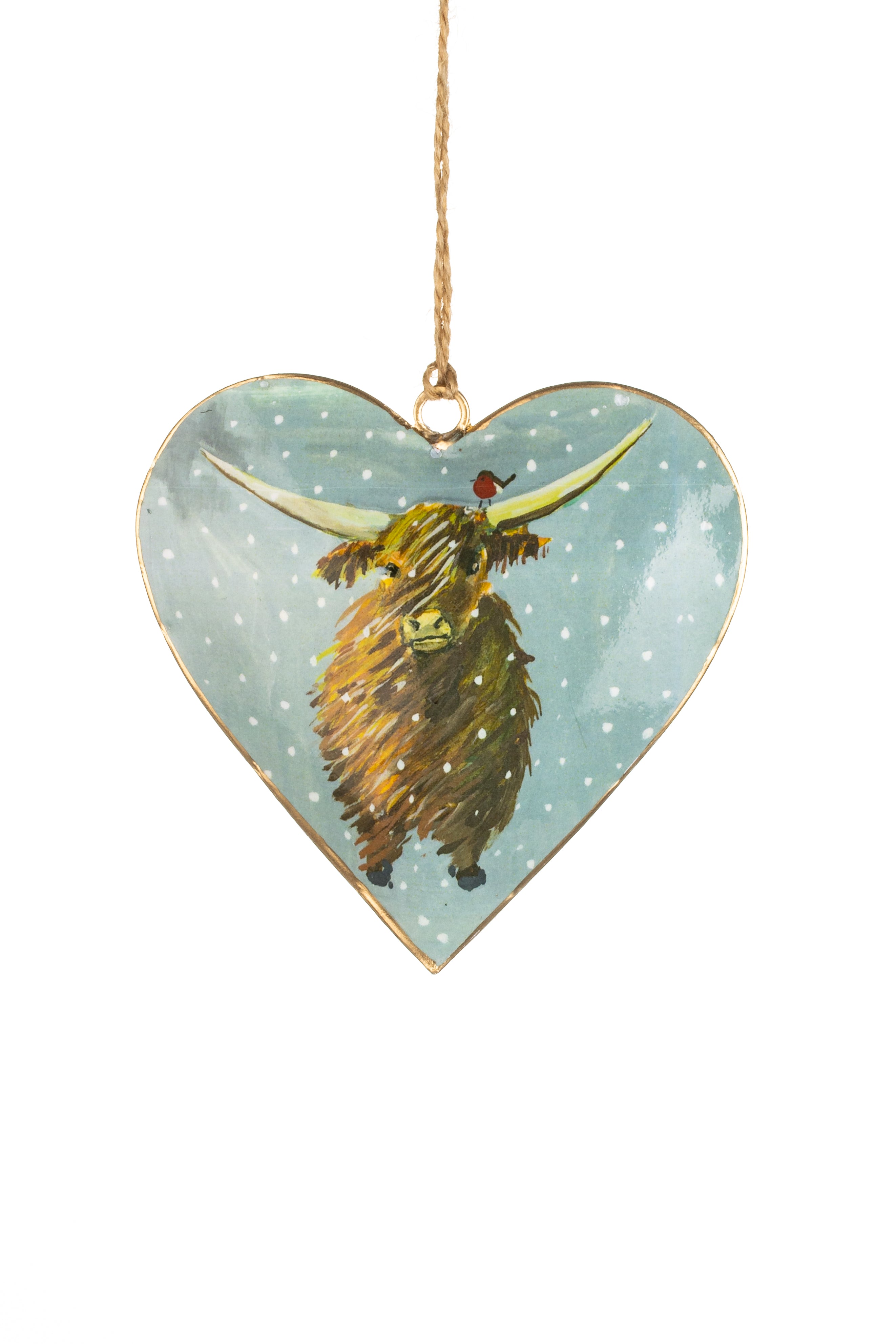 Shoeless joe Christmas Decoration - Metal Heart Tree or Bauble Hanger - Choice Of Designs