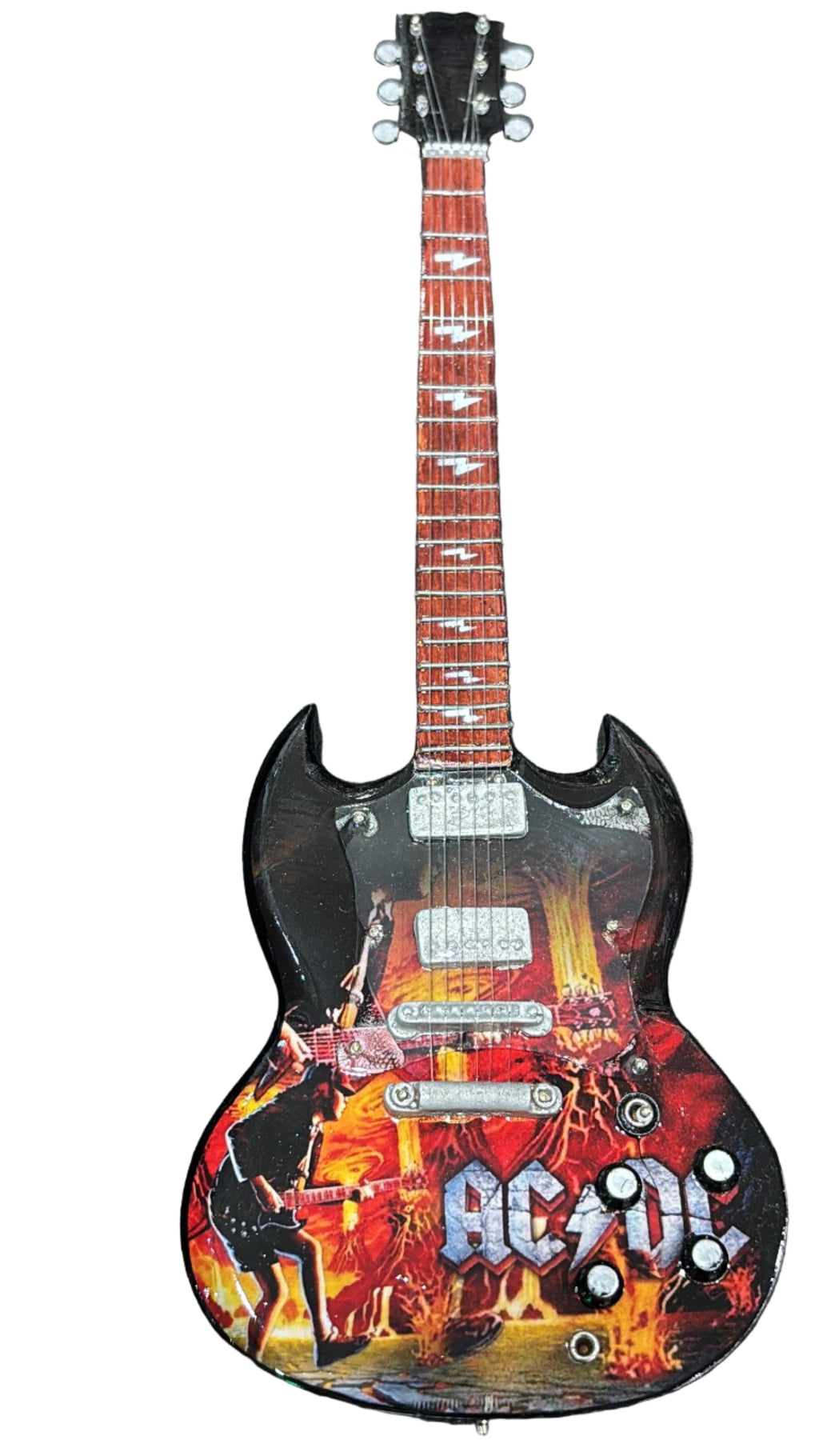 Miniature replica Guitar with AC/DC logo of Angus young 25cm