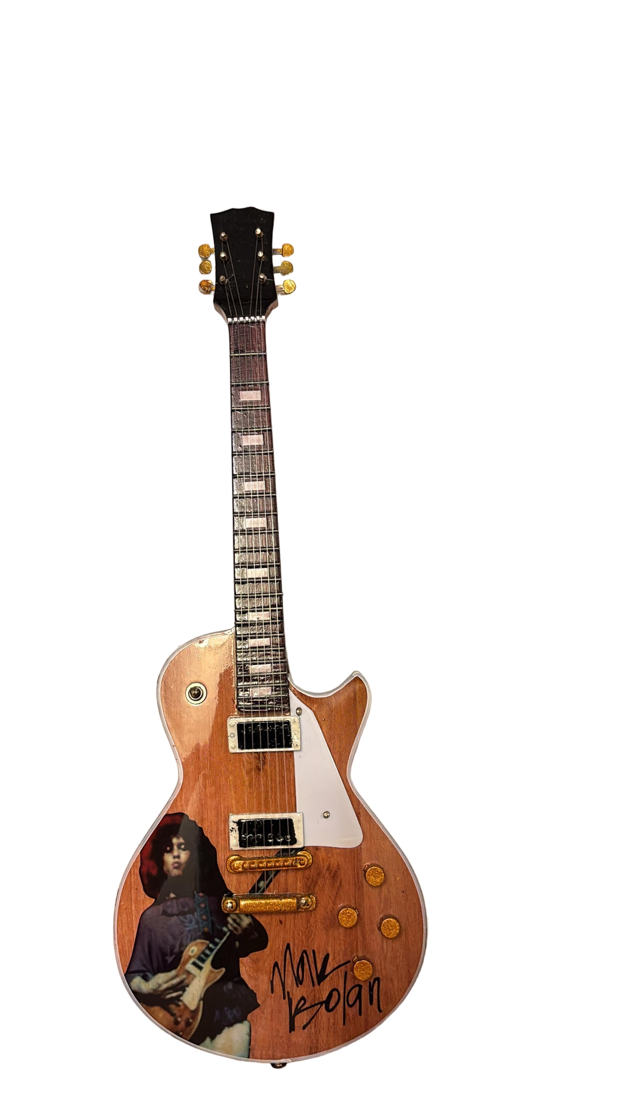 TREX Marc Bolan 25cm Handmade wooden collectible replica miniature mini guitar with stand (no.88)