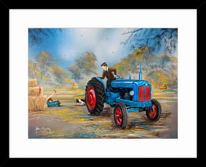 Tractor Farmer - Roll in Hay  - Adam Barsby Art Picture