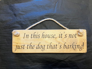 Wooden sign mad house dog