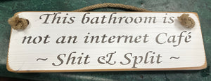 Wooden sign bathroom - rude