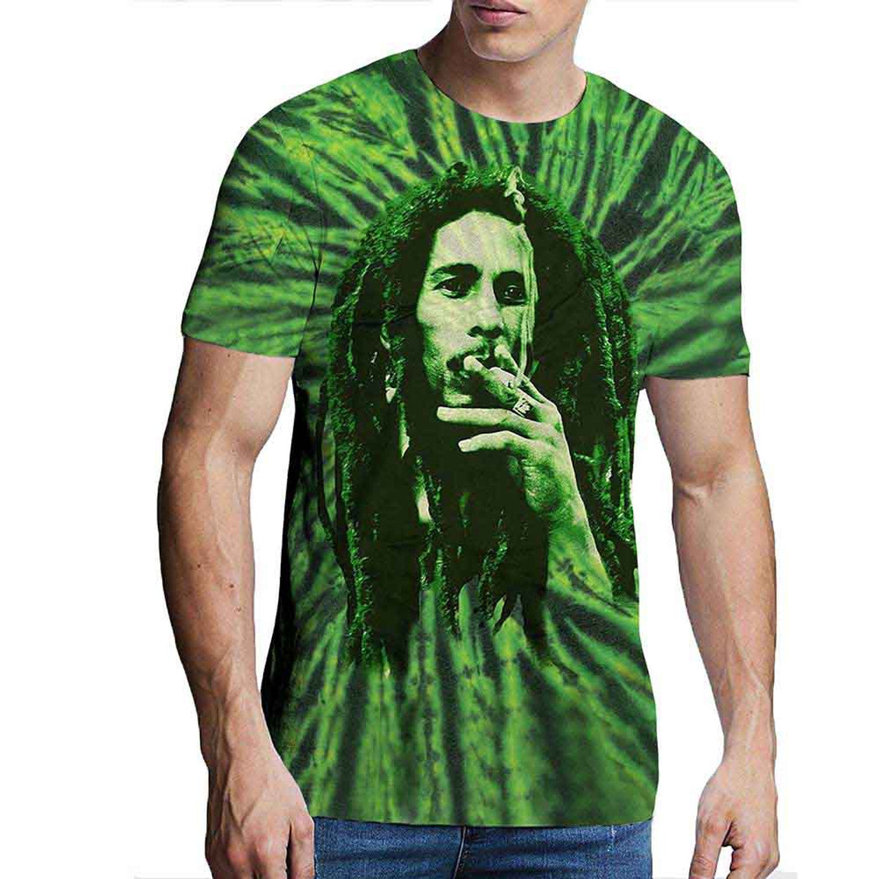 Official Licensed Bob Marley Unisex T-Shirt Smoke Dip Dye