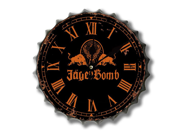 Wall Clock Bottle tops - Jager