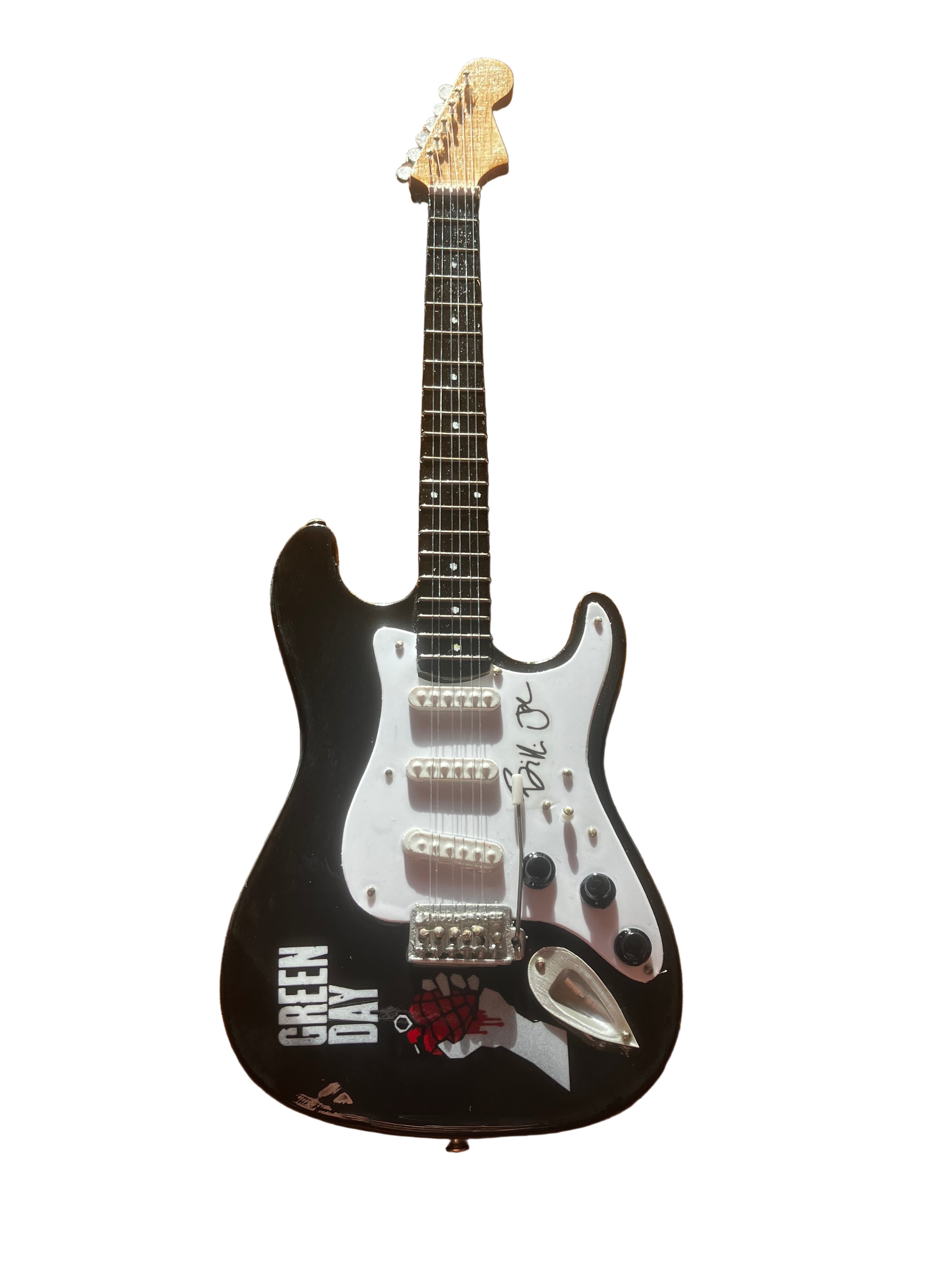 Greenday American Idiot 25cmHandmade wooden collectible replica miniature mini guitar with stand (No.26)