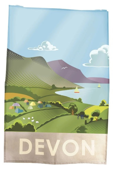 Devon Landscape Tea towel - choice of design