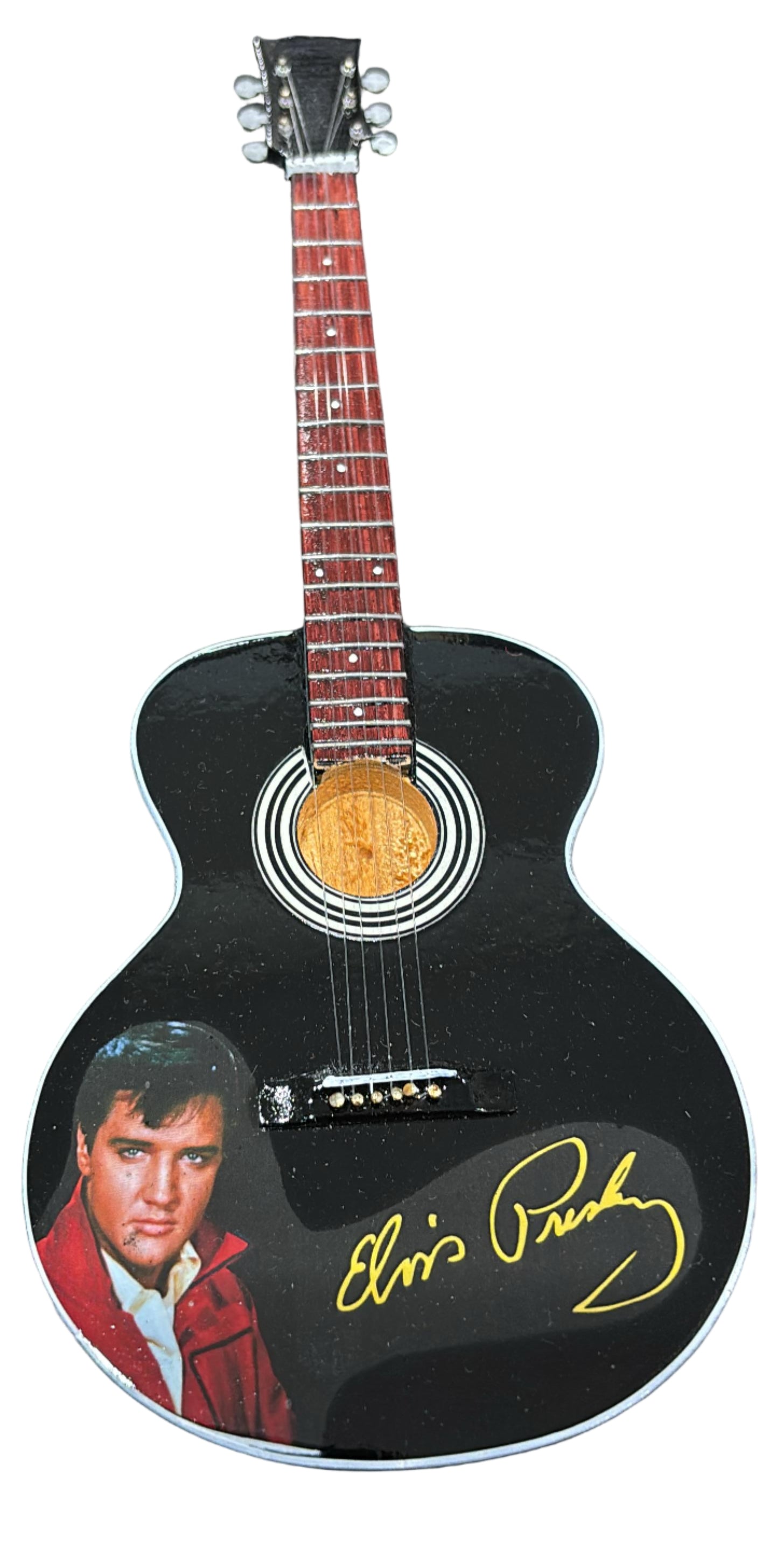 Elvis 25cm Handmade wooden collectible replica miniature mini guitar with stand (No. 19)