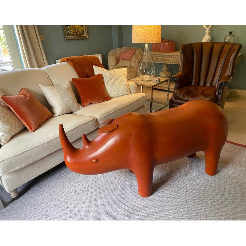 Huge Rhino 144cm Long Leather stool / bench