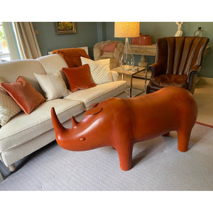 Huge Rhino 144cm Long Leather stool / bench